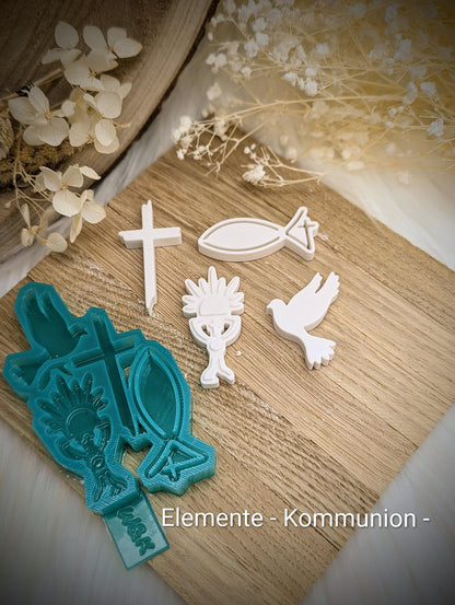Silikonform Kommunion / Fisch / Kelch / Taube / Kreuz / Silikonform