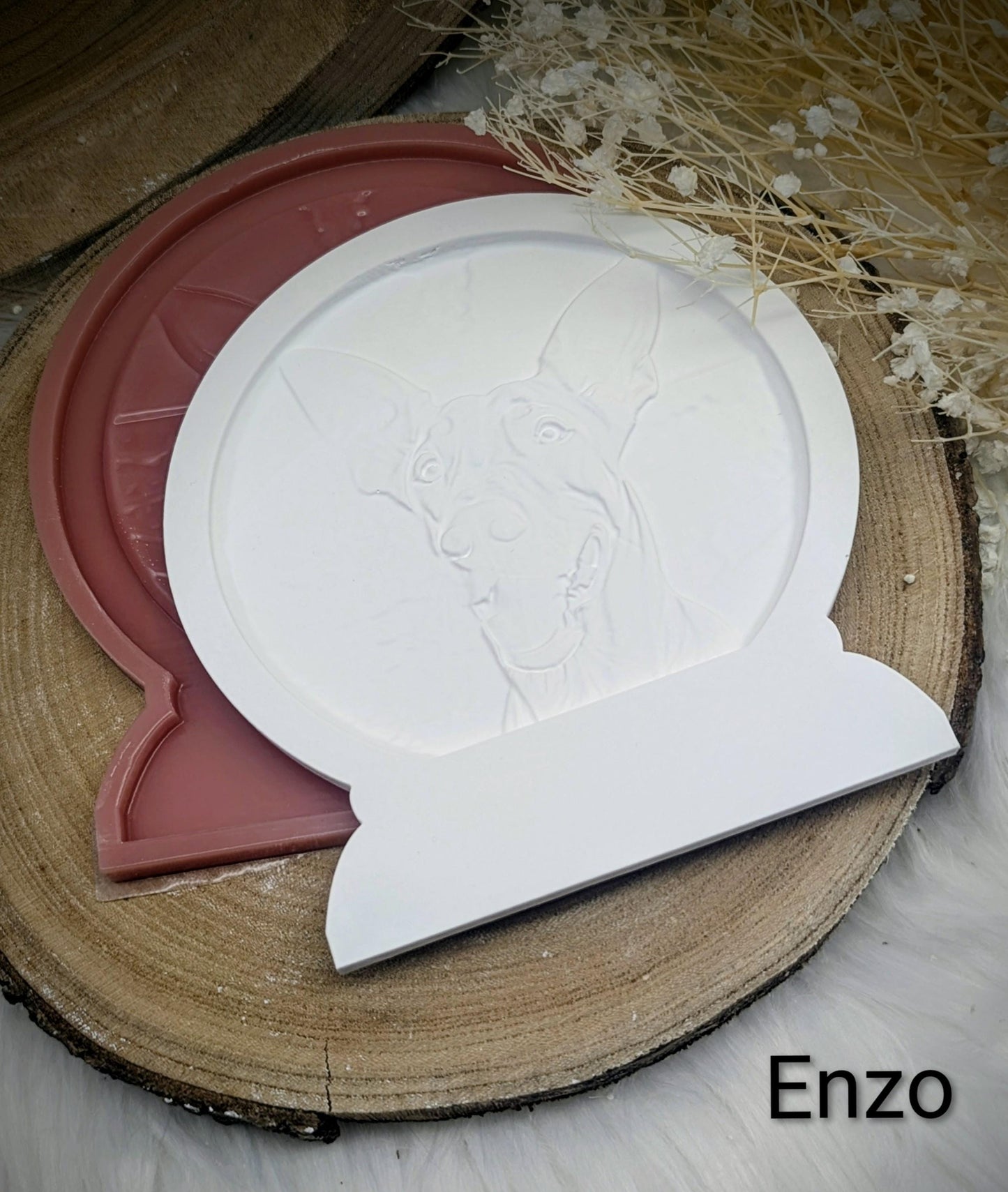 Loop Lampe/ Enzo / Dobermann / Premium-Qualität / Lampe / Lithophane / Gießform / Raysin / Silikonform