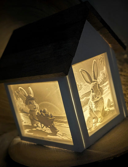 Silikonform für Lichthäuschen Lithophane / Ostern #2 / Premium-Qualität / Standardhaus / Lichthaus mit Dach / Raysin / Silikonform