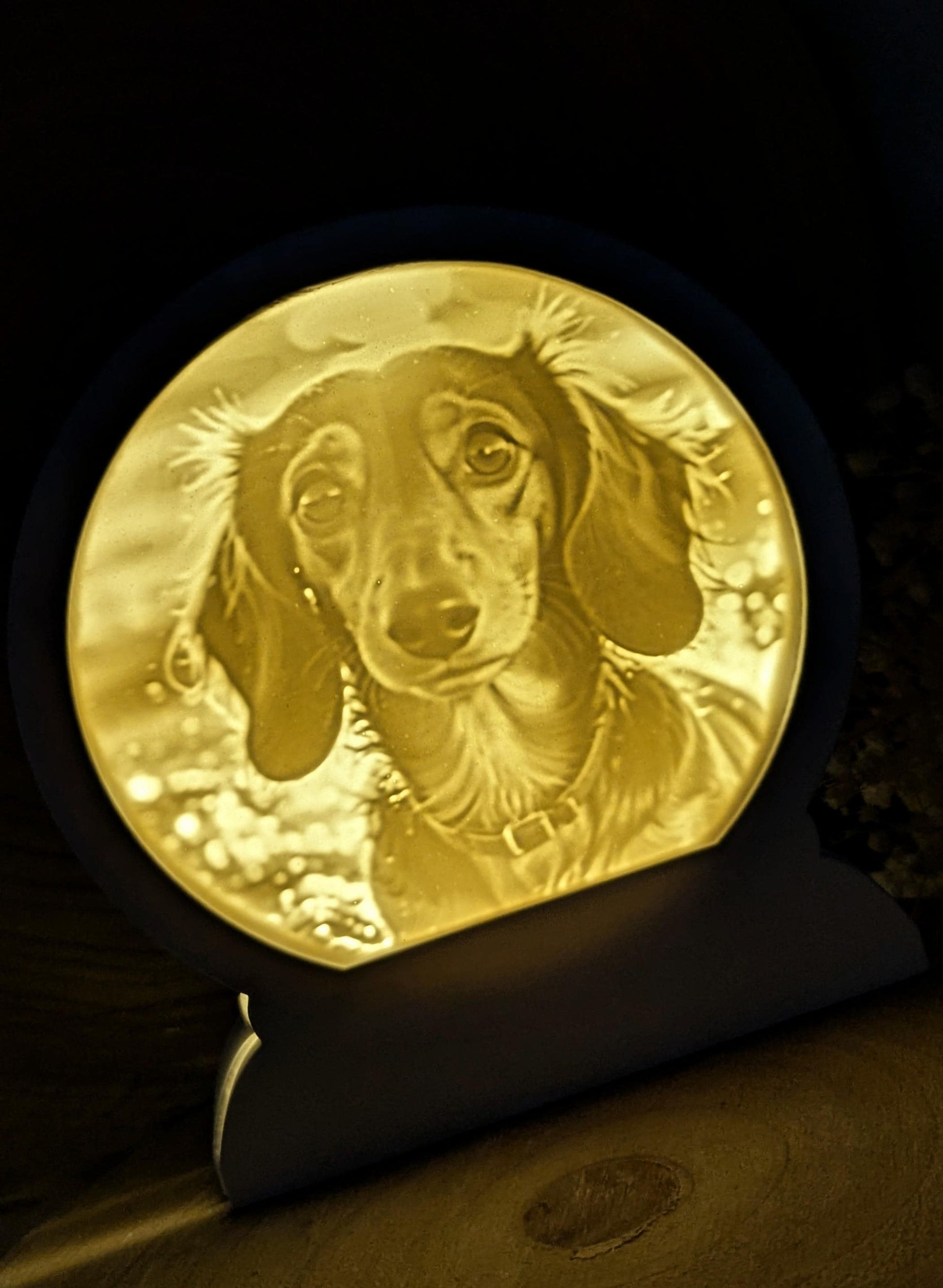 Loop Lampe/ Waldi / Dackel / Premium-Qualität / Lampe / Lithophane / Gießform / Raysin / Silikonform