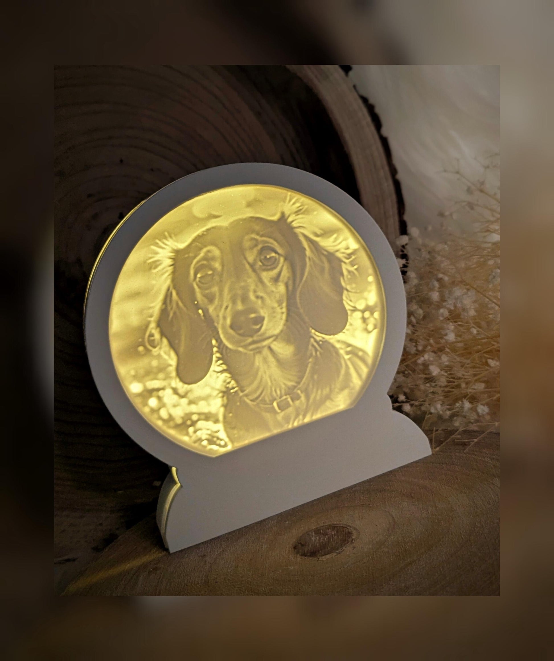 Loop Lampe/ Waldi / Dackel / Premium-Qualität / Lampe / Lithophane / Gießform / Raysin / Silikonform