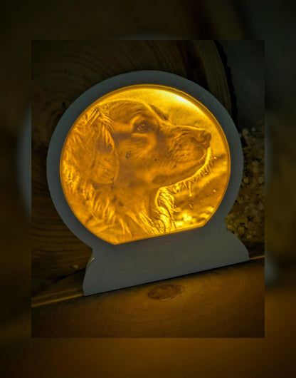 Loop Lampe/ Bruno / Golden Retriever / Premium-Qualität / Lampe / Lithophane / Gießform / Raysin / Silikonform