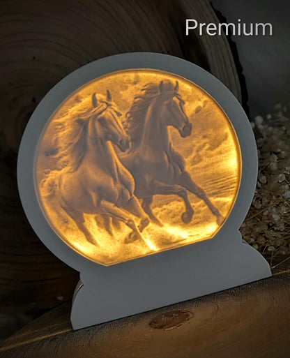 Loop Lampe/ Pferdeduo / Premium-Qualität / Lampe / Lithophane / Gießform / Raysin / Silikonform