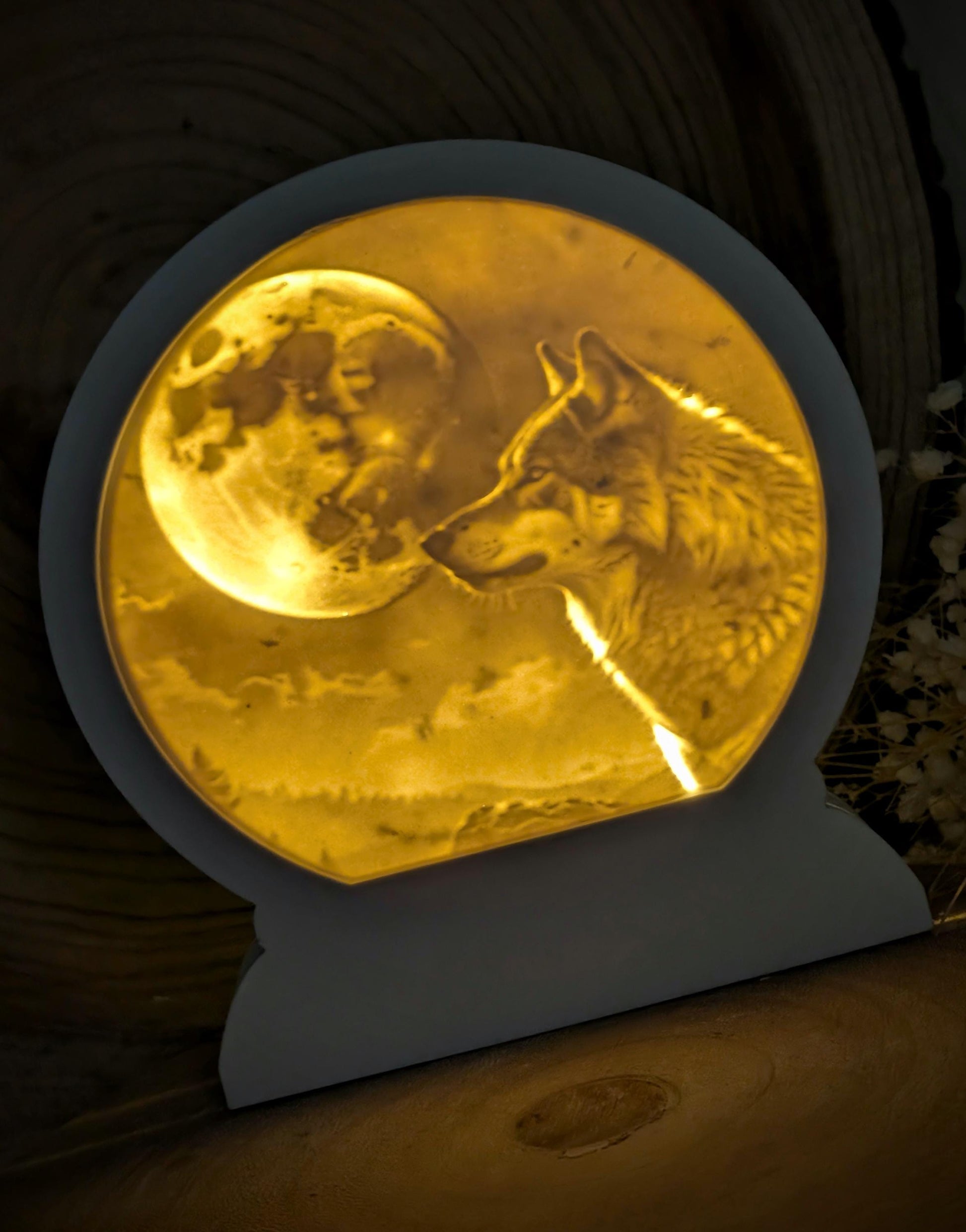 Loop Lampe/ Akela der Mondwächter / Premium-Qualität / Lampe / Lithophane / Gießform / Raysin / Silikonform