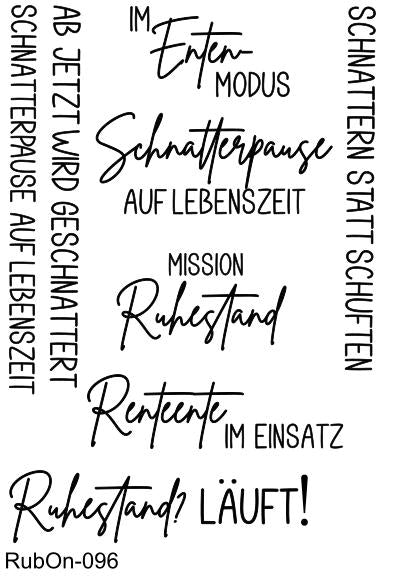 RubOn Sticker / Rente-Ente / A6 Bogen / Randlos /Abreibebilder / DIY Sticker für z.B. Glas Holz