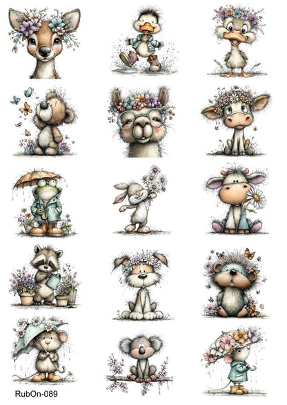 RubOn Sticker / Frühling / A4 Bogen / Randlos /Abreibebilder / DIY Sticker für z.B. Glas Holz