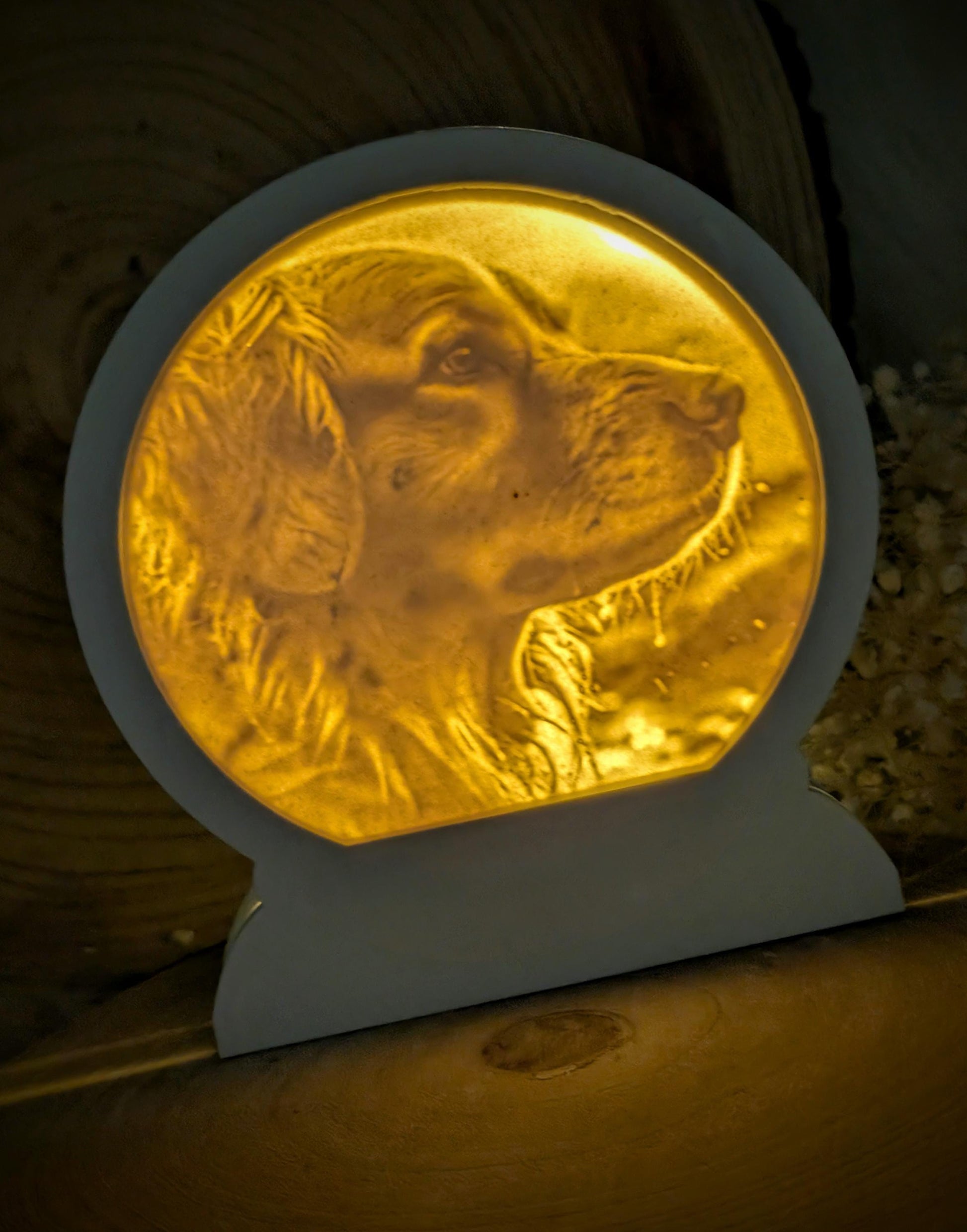 Loop Lampe/ Bruno / Golden Retriever / Premium-Qualität / Lampe / Lithophane / Gießform / Raysin / Silikonform