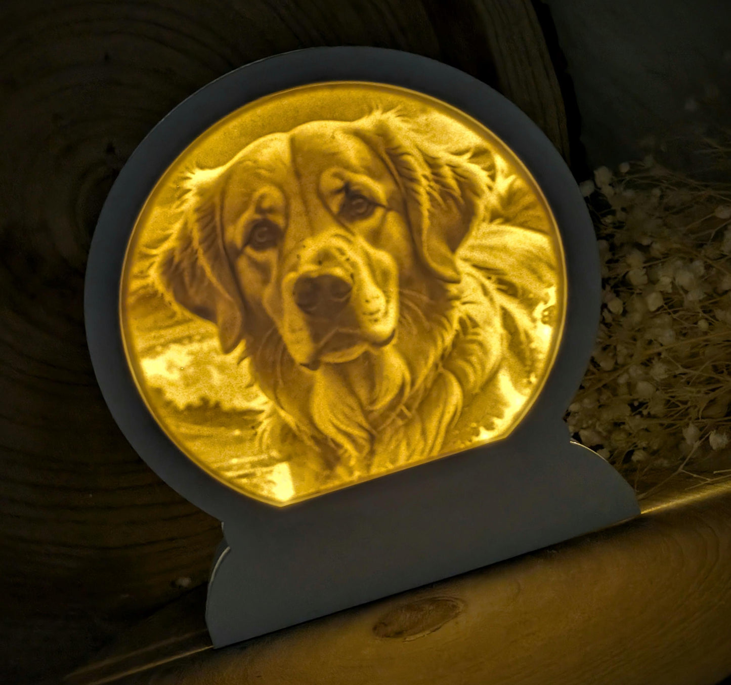 Loop Lampe/ Aris / Golden Retriever / Premium-Qualität / Lampe / Lithophane / Gießform / Raysin / Silikonform