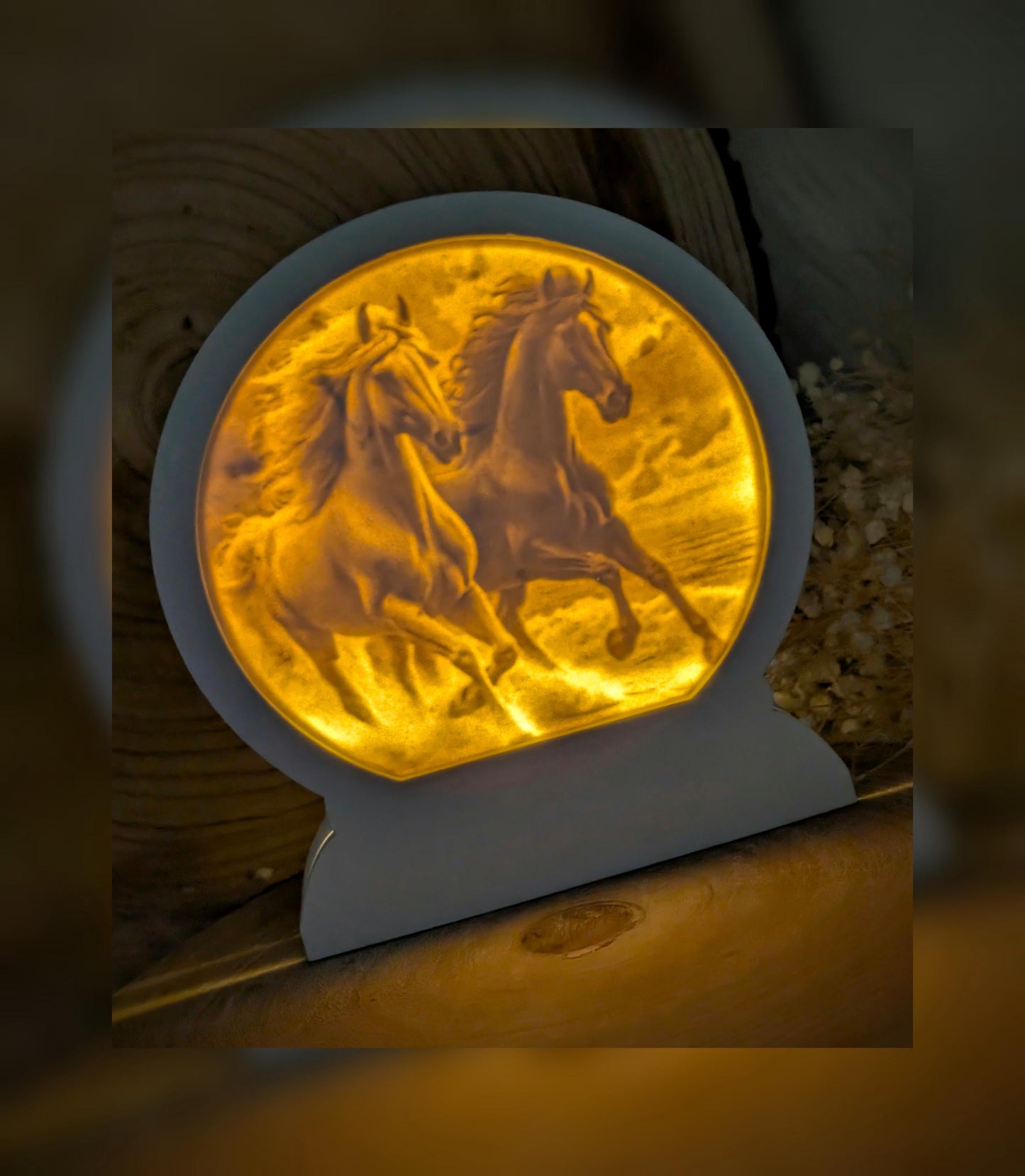 Loop Lampe/ Pferdeduo / Premium-Qualität / Lampe / Lithophane / Gießform / Raysin / Silikonform