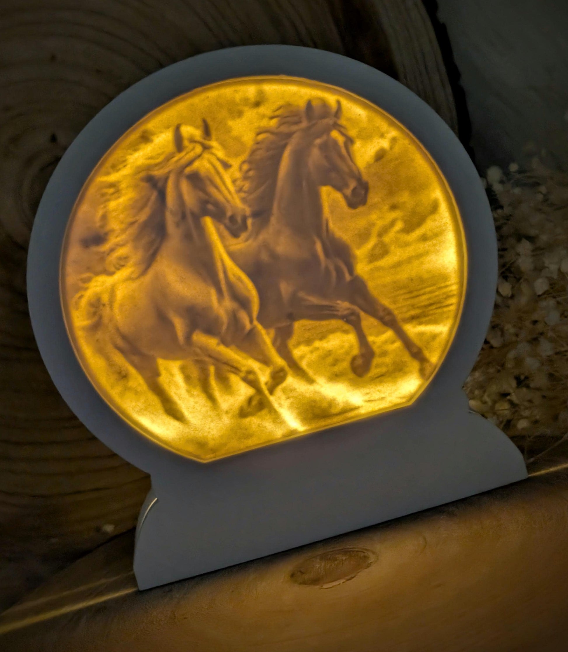 Loop Lampe/ Pferdeduo / Premium-Qualität / Lampe / Lithophane / Gießform / Raysin / Silikonform