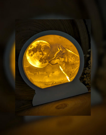 Loop Lampe/ Akela der Mondwächter / Premium-Qualität / Lampe / Lithophane / Gießform / Raysin / Silikonform
