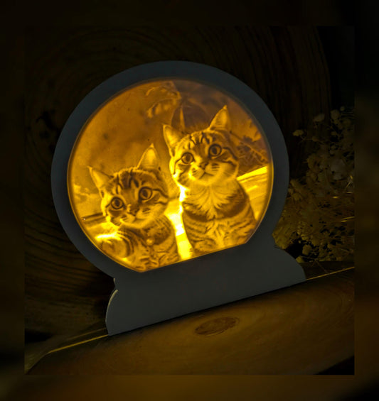 Loop Lampe/ Samtpfoten / Katzen / Premium-Qualität / Lampe / Lithophane / Gießform / Raysin / Silikonform