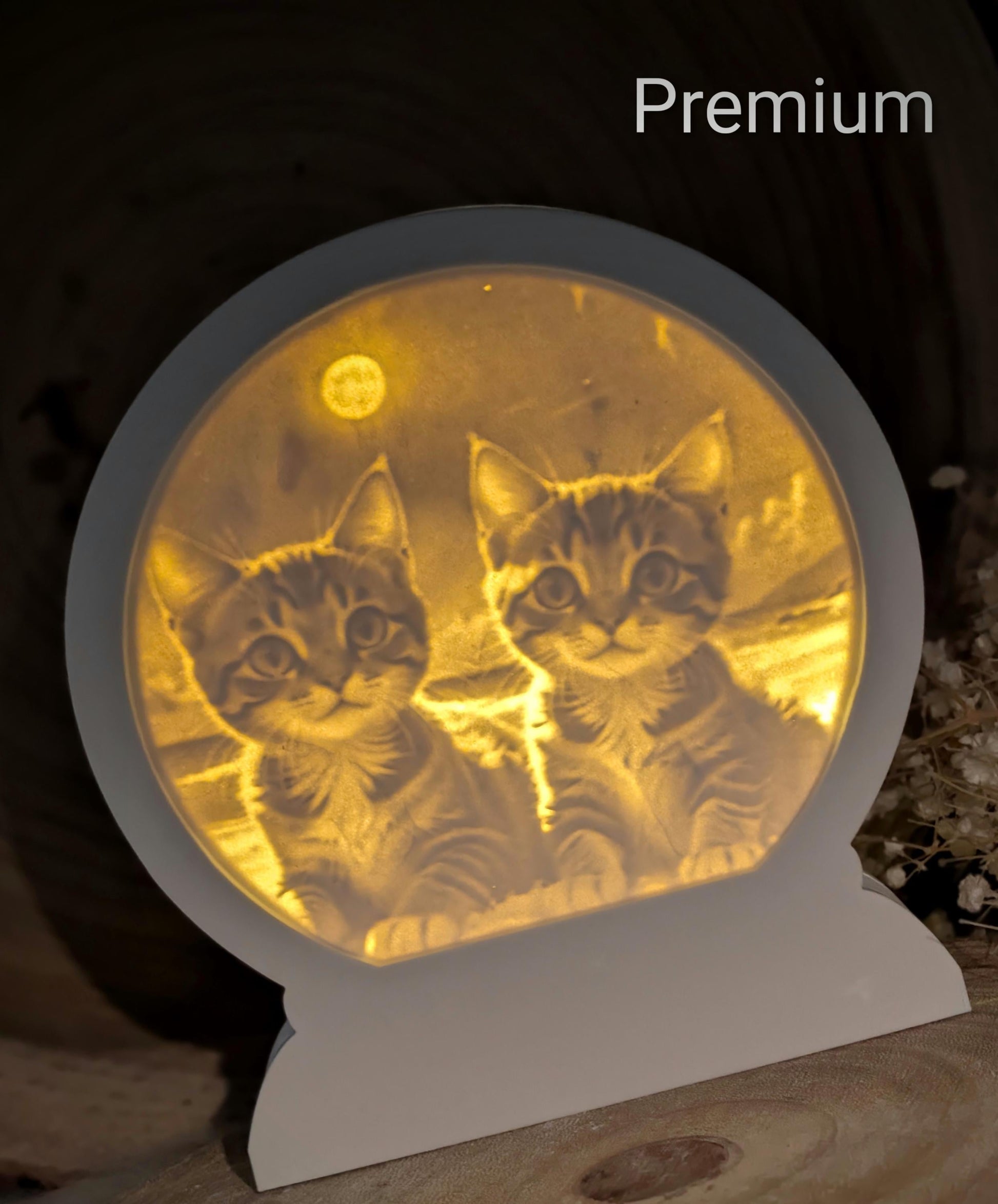 Loop Lampe/ Mondkätzchen / Katzen / Premium-Qualität / Lampe / Lithophane / Gießform / Raysin / Silikonform