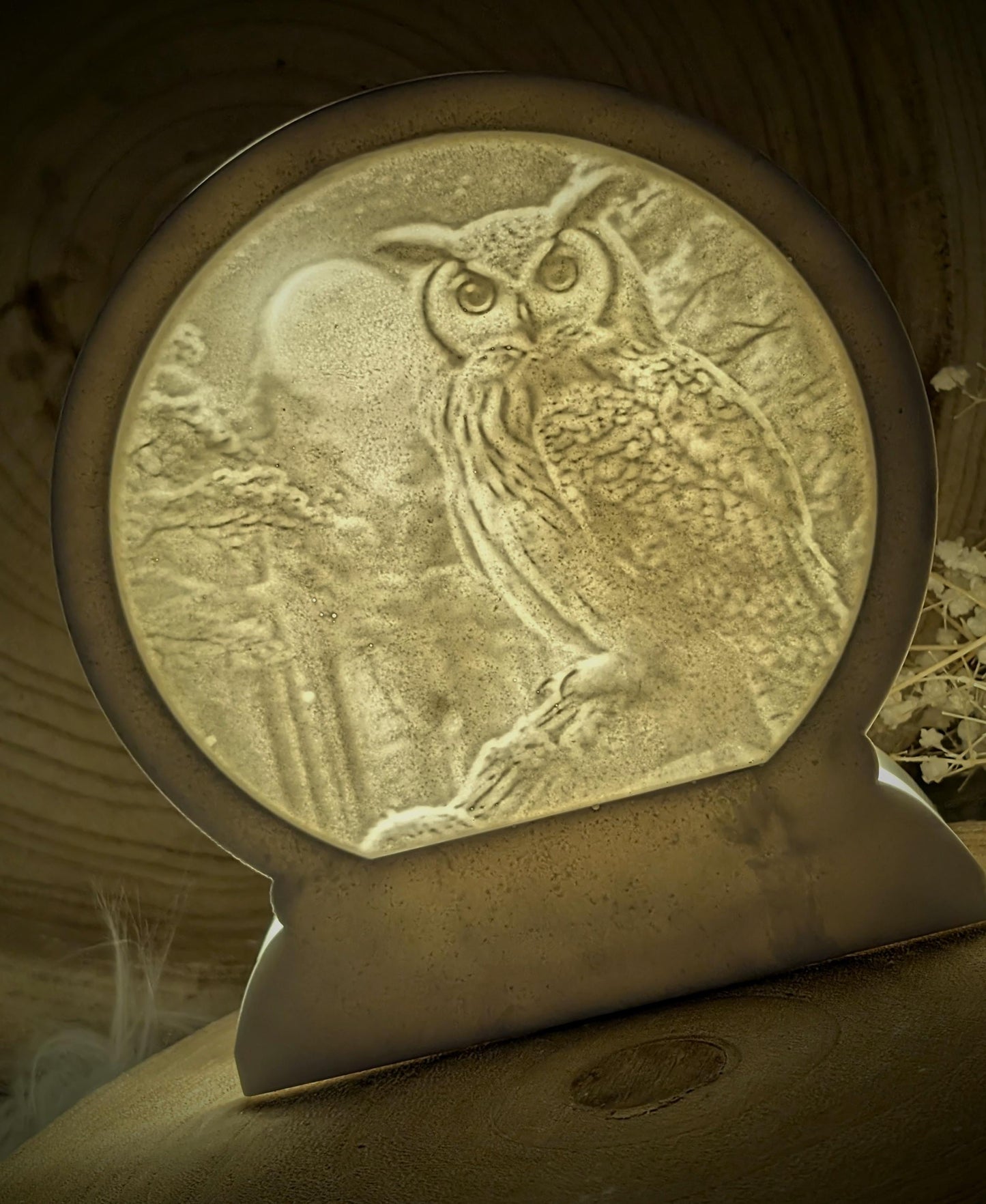 Loop Lampe/ Nachteule / Uhu / Premium-Qualität / Lampe / Lithophane / Gießform / Raysin / Silikonform