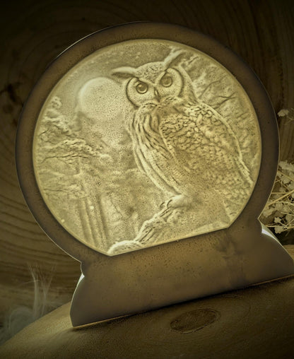 Loop Lampe/ Nachteule / Uhu / Premium-Qualität / Lampe / Lithophane / Gießform / Raysin / Silikonform