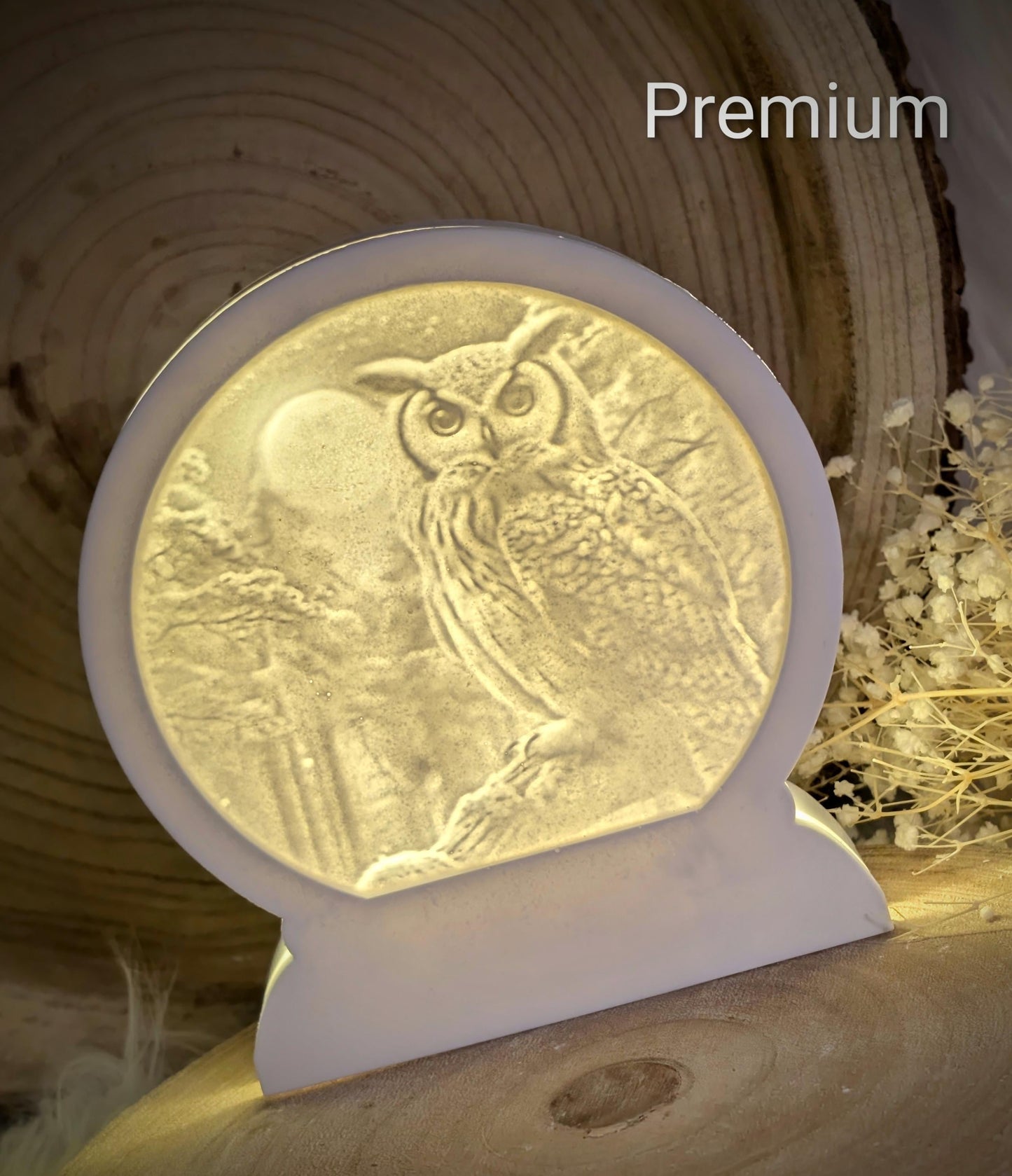 Loop Lampe/ Nachteule / Uhu / Premium-Qualität / Lampe / Lithophane / Gießform / Raysin / Silikonform