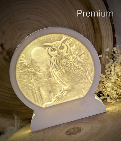 Loop Lampe/ Nachteule / Uhu / Premium-Qualität / Lampe / Lithophane / Gießform / Raysin / Silikonform