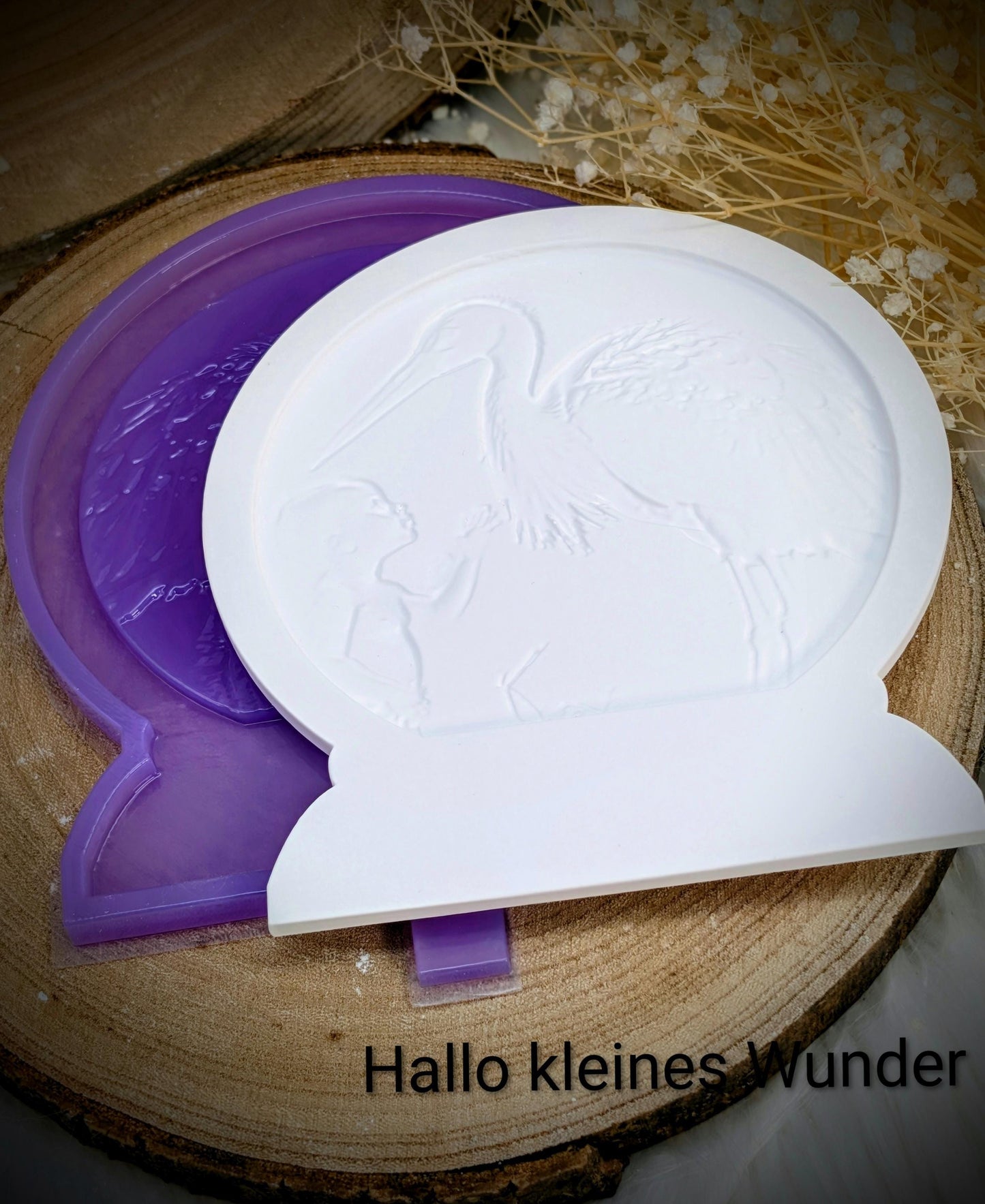 Loop Lampe/ Hallo kleines Wunder / Baby / Storch / Premium-Qualität / Lampe / Lithophane / Gießform / Raysin / Silikonform