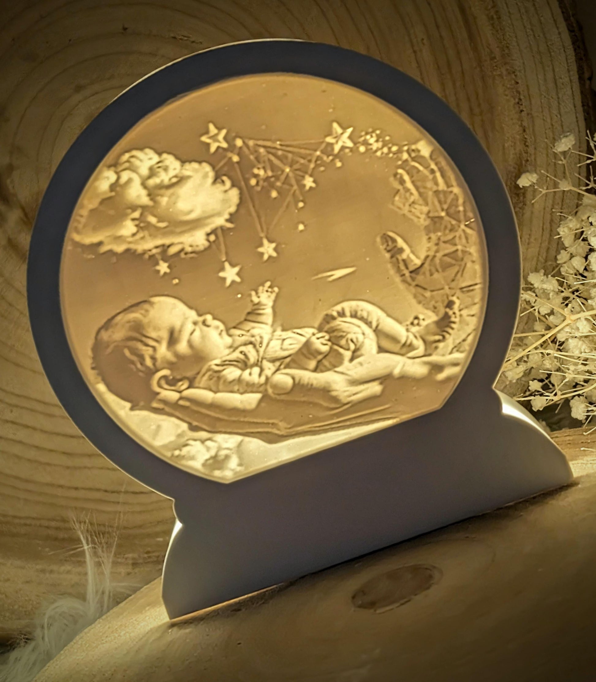 Loop Lampe/ Himmelswunder / Baby / Storch / Premium-Qualität / Lampe / Lithophane / Gießform / Raysin / Silikonform