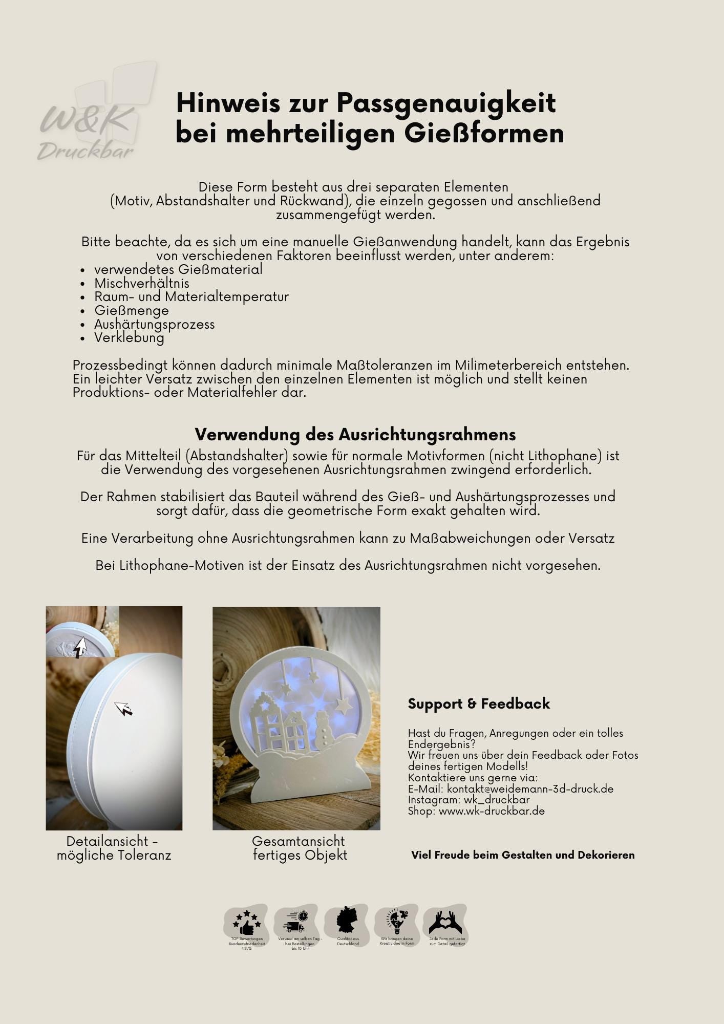 Loop Lampe/ Emil / Schneemann / Premium-Qualität / Lampe / Lithophane / Gießform / Raysin / Silikonform