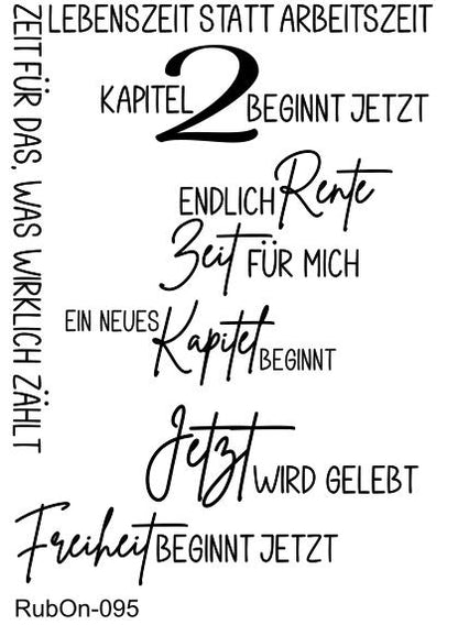 RubOn Sticker / Rente "Klassisch" / A6 Bogen / Randlos / Abreibebilder / DIY Sticker für z.B. Glas Holz