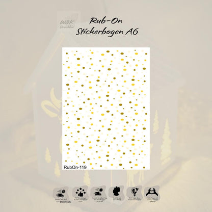 RubOn Sticker / Punkte / A6 Bogen / Randlos /Abreibebilder / DIY Sticker für z.B. Glas Holz