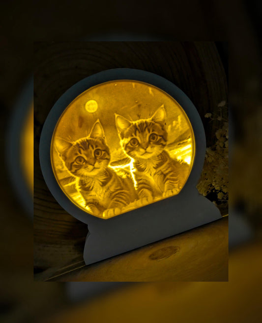 Loop Lampe/ Mondkätzchen / Katzen / Premium-Qualität / Lampe / Lithophane / Gießform / Raysin / Silikonform