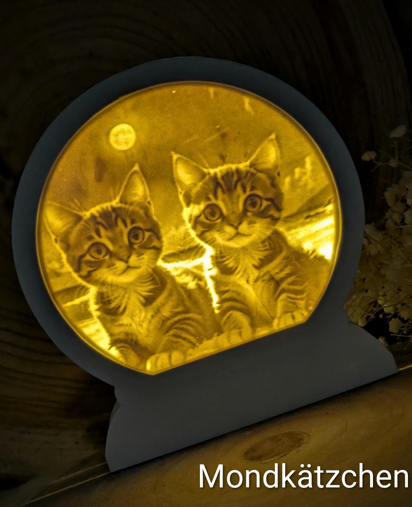 Loop Lampe/ Mondkätzchen / Katzen / Premium-Qualität / Lampe / Lithophane / Gießform / Raysin / Silikonform