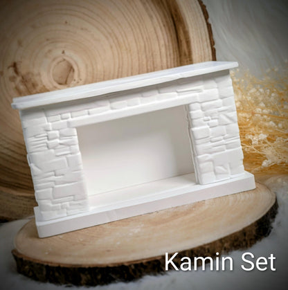 Silikonform Kamin mit Wechselmotiv / DIY Gießform / Austauschbares Motiv / Lagerfeuer / Premium-Qualität / Lampe / Lithophane / Raysin