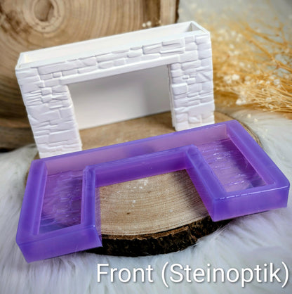 Silikonform Kamin mit Wechselmotiv / DIY Gießform / Austauschbares Motiv / Lagerfeuer / Premium-Qualität / Lampe / Lithophane / Raysin