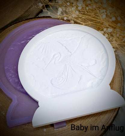 Loop Lampe/ Baby im Anflug / Baby / Storch / Premium-Qualität / Lampe / Lithophane / Gießform / Raysin / Silikonform