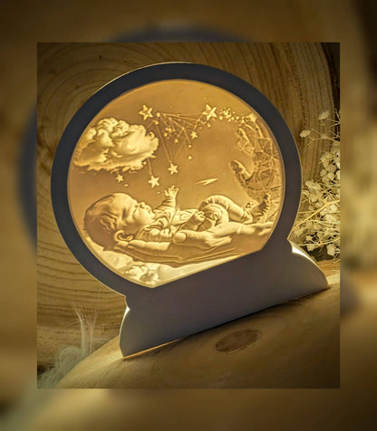 Loop Lampe/ Himmelswunder / Baby / Storch / Premium-Qualität / Lampe / Lithophane / Gießform / Raysin / Silikonform