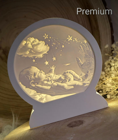 Loop Lampe/ Himmelswunder / Baby / Storch / Premium-Qualität / Lampe / Lithophane / Gießform / Raysin / Silikonform