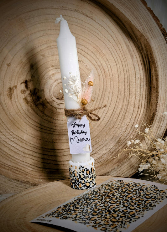 RubOn Sticker / Leo-Print Natur / A6 Bogen / Randlos /Abreibebilder / DIY Sticker für z.B. Glas Holz