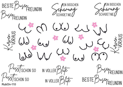 RubOn Sticker / Kurven voraus #Best of / A5 Bogen / Randlos / Abreibebilder / DIY Sticker für z.B. Glas Holz