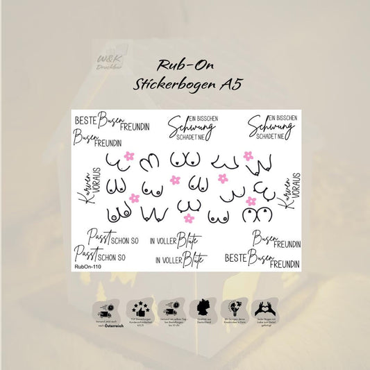 RubOn Sticker / Kurven voraus #Best of / A5 Bogen / Randlos / Abreibebilder / DIY Sticker für z.B. Glas Holz