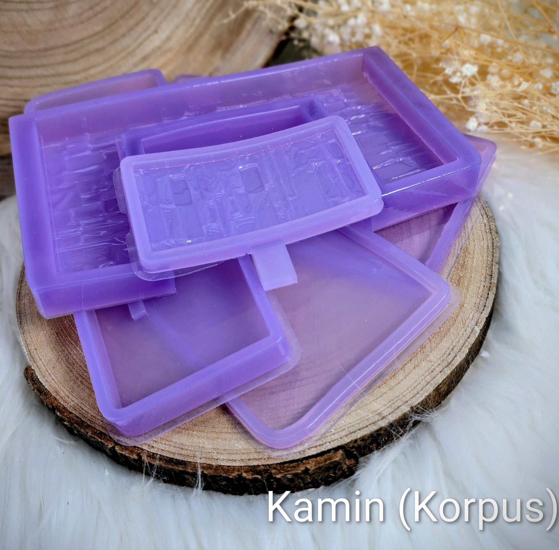 Silikonform Kamin mit Wechselmotiv / DIY Gießform / Austauschbares Motiv / Lagerfeuer / Premium-Qualität / Lampe / Lithophane / Raysin
