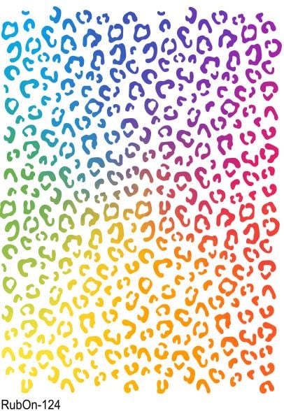 RubOn Sticker / Leo-Print Bunt / A6 Bogen / Randlos /Abreibebilder / DIY Sticker für z.B. Glas Holz