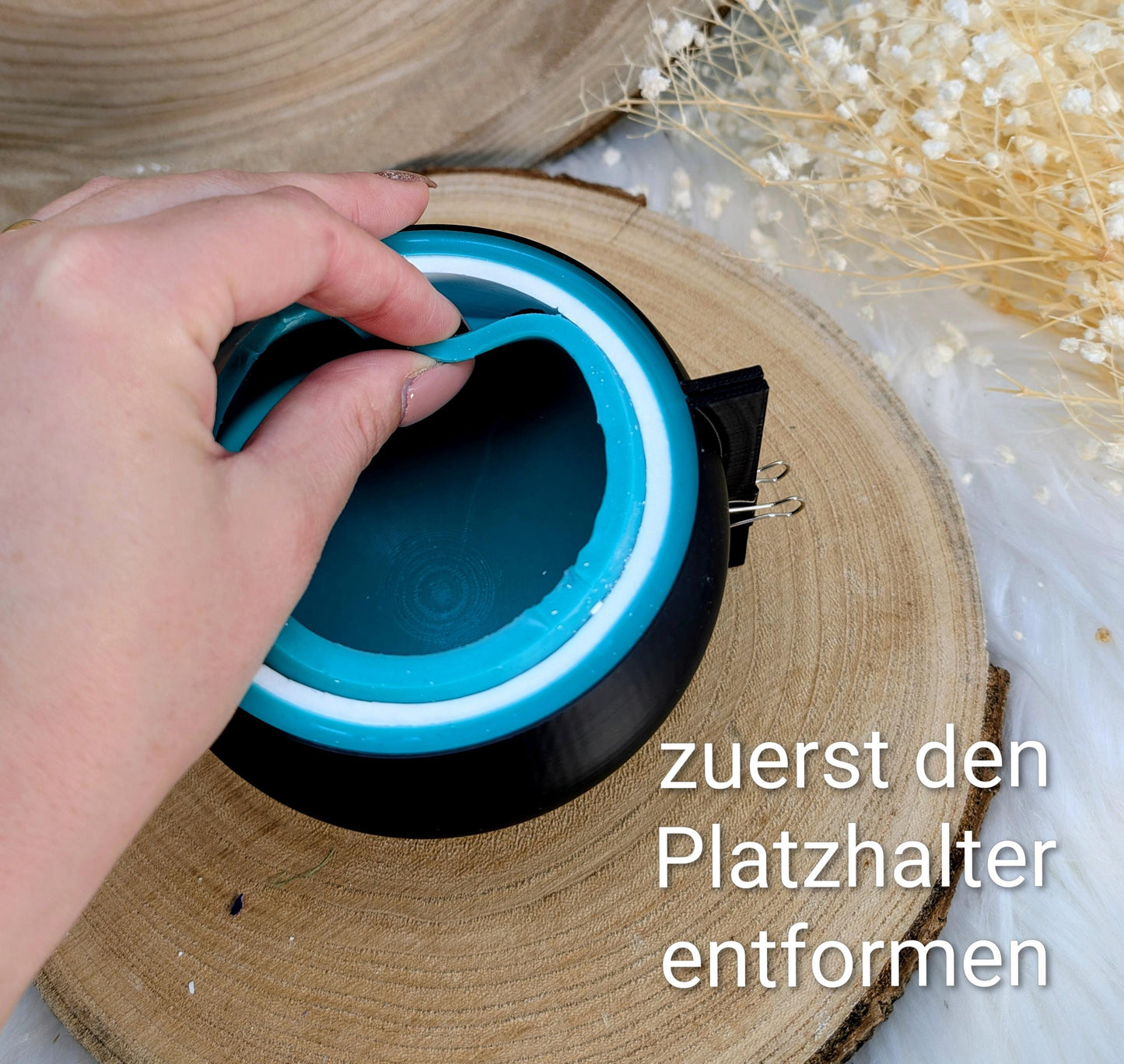 Silikonform für Lichtkugel / Punkt für Punkt / Kreise / Lampe / mit Boden / Raysin / Silikonform
