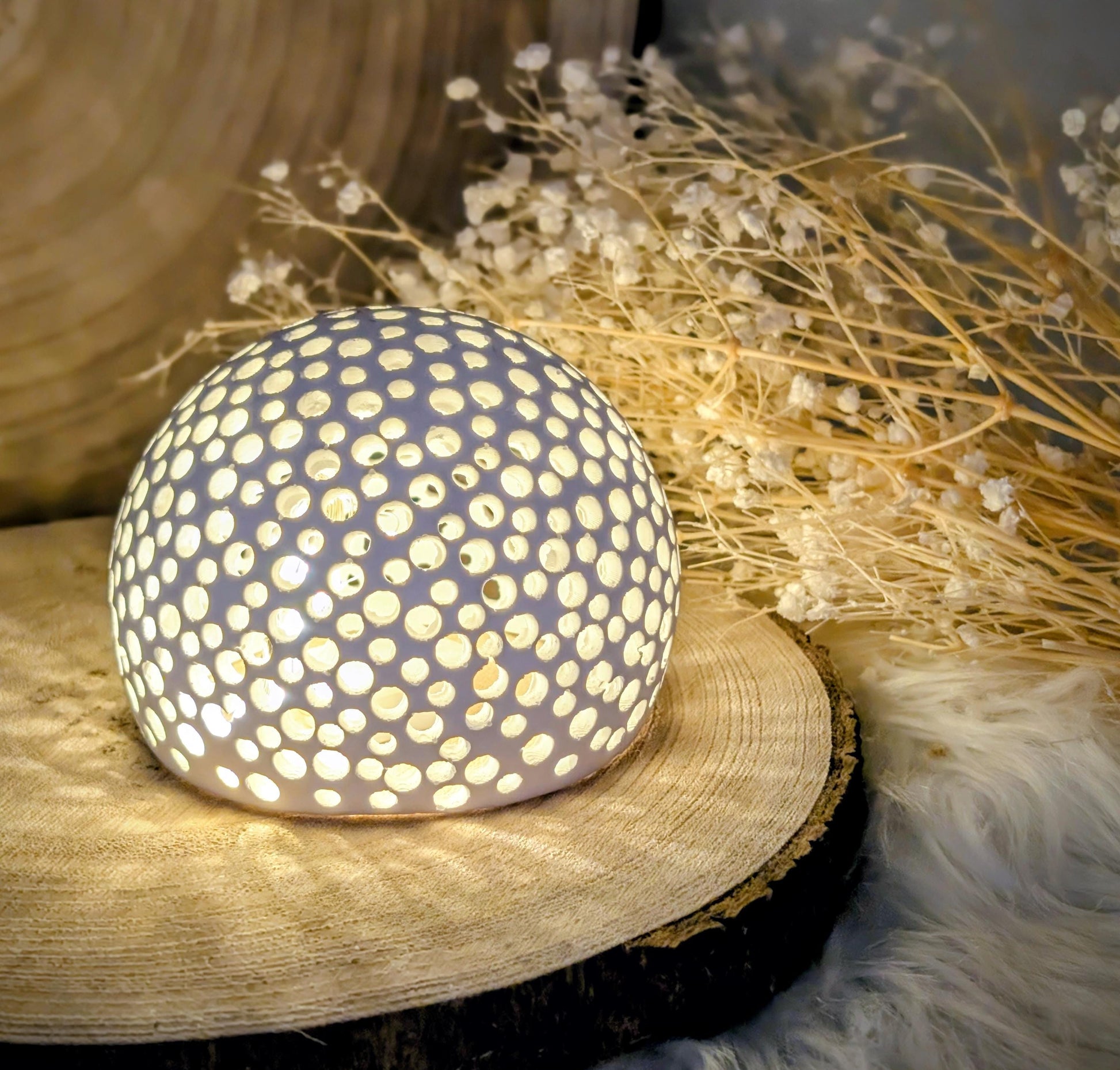 Silikonform für Lichtkugel / Punkt für Punkt / Kreise / Lampe / mit Boden / Raysin / Silikonform