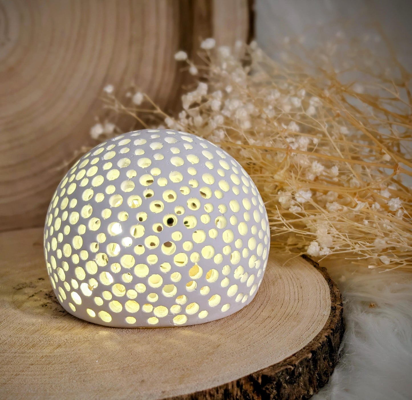 Silikonform für Lichtkugel / Punkt für Punkt / Kreise / Lampe / mit Boden / Raysin / Silikonform