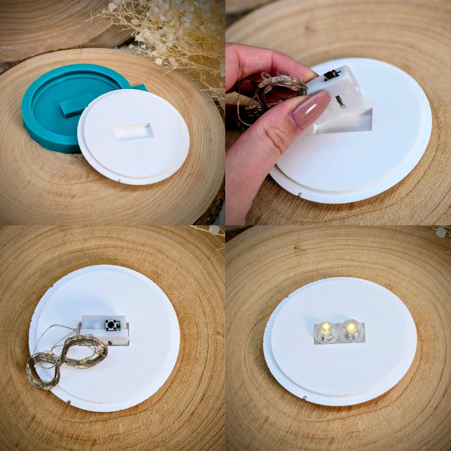 Silikonform für Lichtkugel / Punkt für Punkt / Kreise / Lampe / mit Boden / Raysin / Silikonform