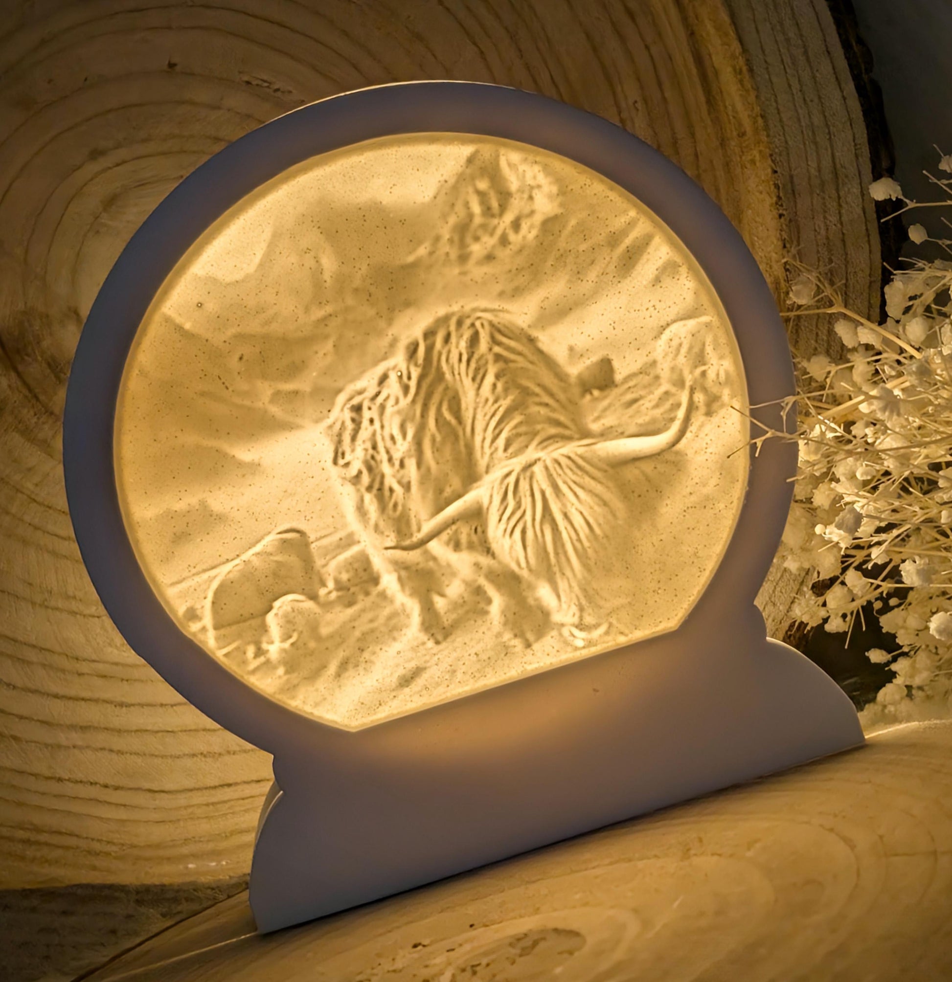 Loop Lampe/ Hochlandzauber / Hochlandrind / Premium-Qualität / Lampe / Lithophane / Gießform / Raysin / Silikonform