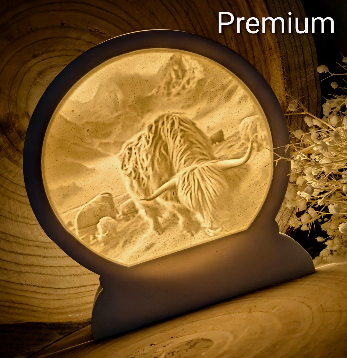 Loop Lampe/ Hochlandzauber / Hochlandrind / Premium-Qualität / Lampe / Lithophane / Gießform / Raysin / Silikonform