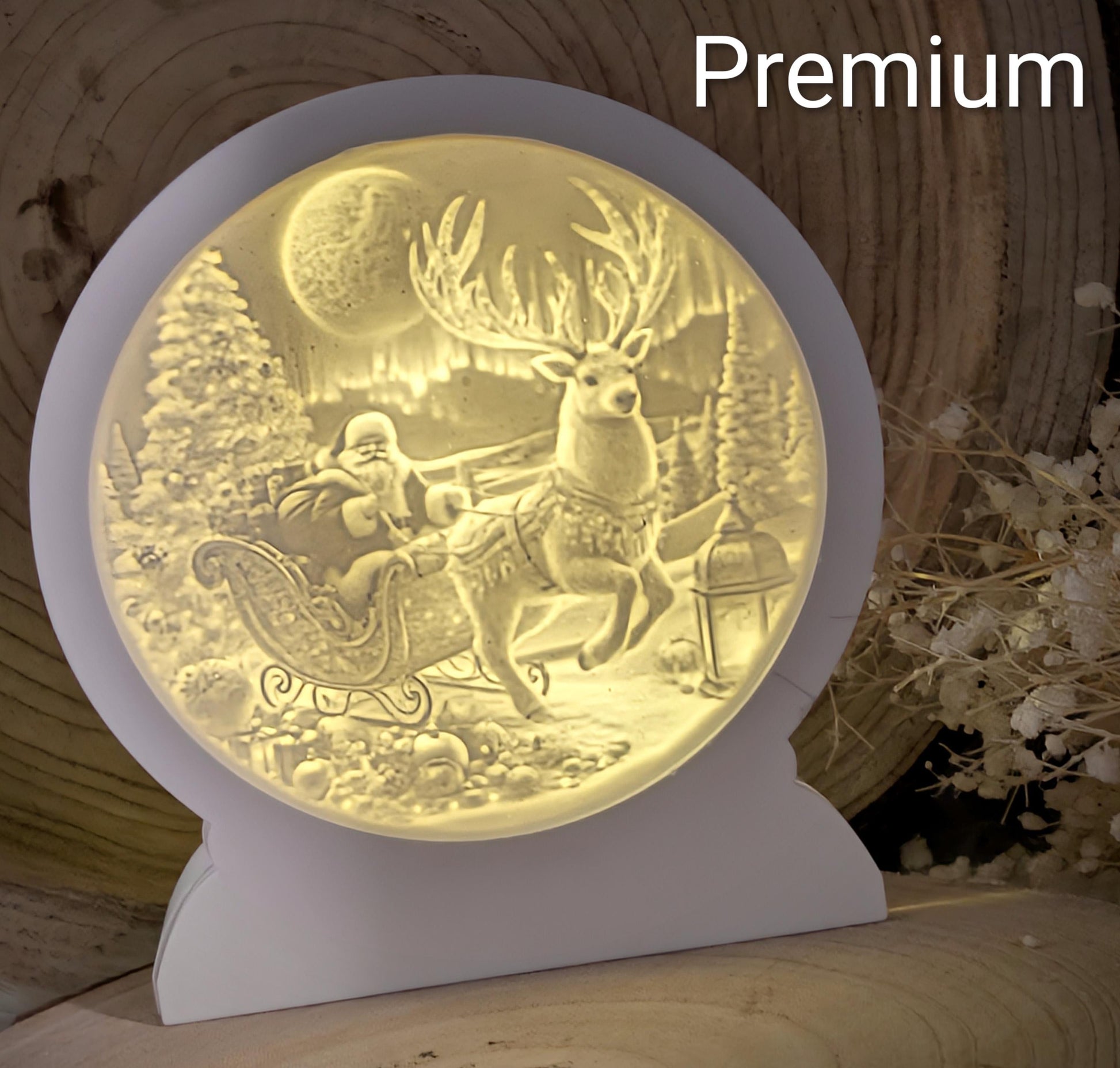 Loop Lampe/ Santas Nachtfahrt / Premium-Qualität / Lampe / Lithophane / Gießform / Raysin / Silikonform