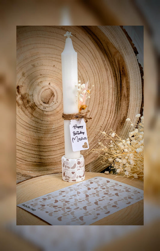 RubOn Sticker / Boho Shapes Natur / A6 Bogen / Randlos /Abreibebilder / DIY Sticker für z.B. Glas Holz
