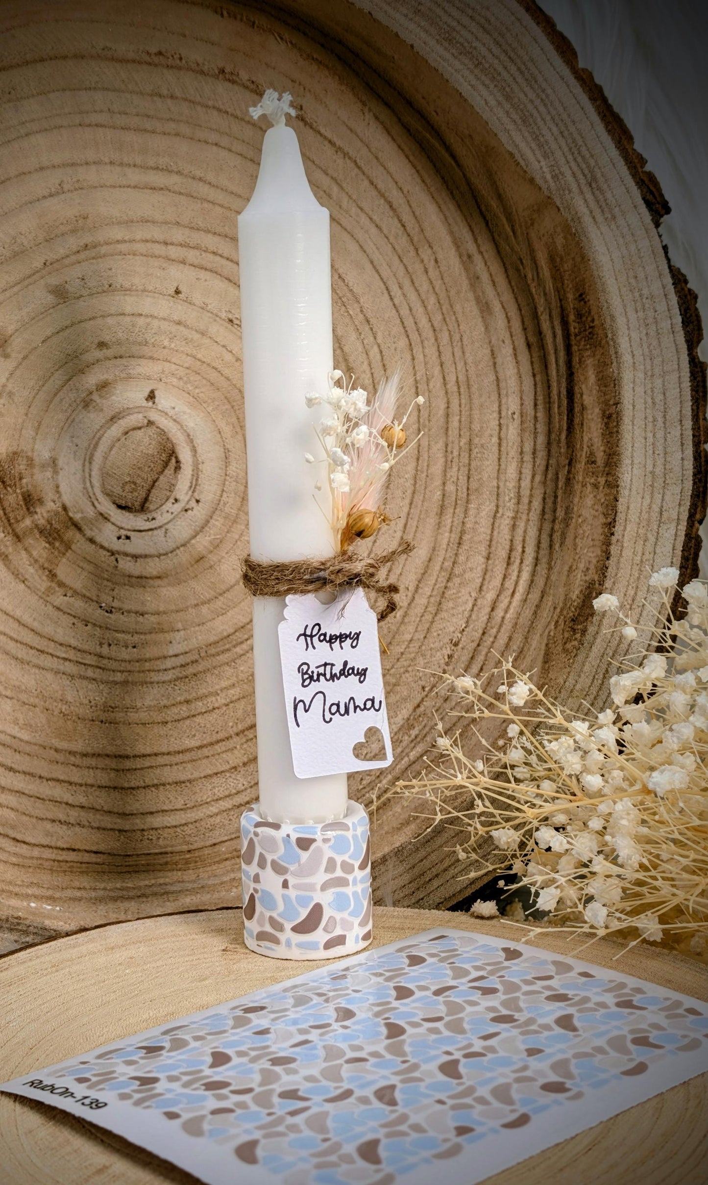 RubOn Sticker / Boho Shapes Blau / A6 Bogen / Randlos /Abreibebilder / DIY Sticker für z.B. Glas Holz