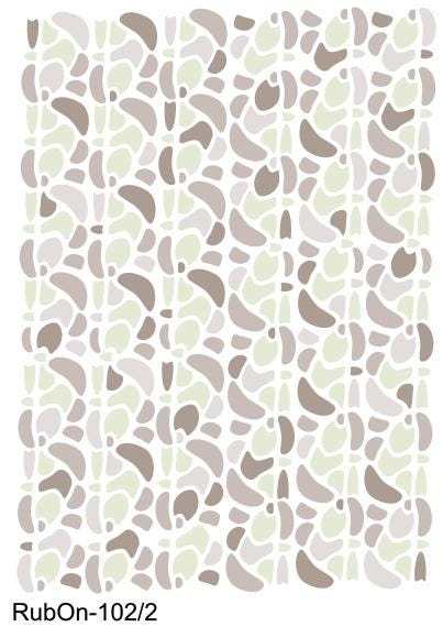 RubOn Sticker / Boho Shapes Grün / A6 Bogen / Randlos /Abreibebilder / DIY Sticker für z.B. Glas Holz