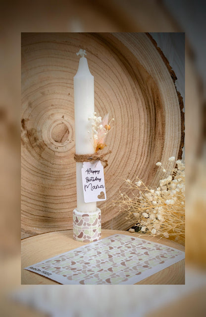 RubOn Sticker / Boho Shapes Grün / A6 Bogen / Randlos /Abreibebilder / DIY Sticker für z.B. Glas Holz