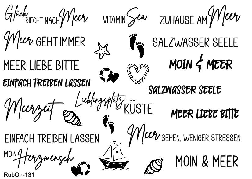RubOn Sticker / Meer Momente / A5 Bogen / Randlos / Abreibebilder / DIY Sticker für z.B. Glas Holz